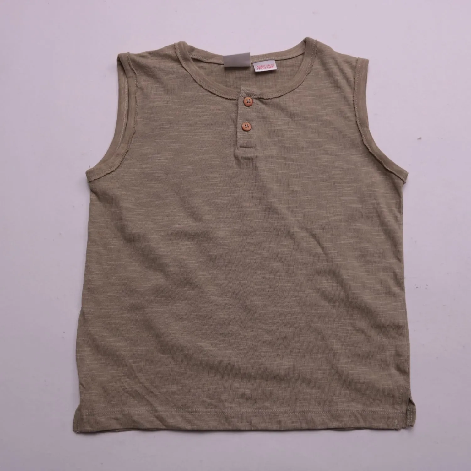 Майка хаки ZARA из хлопка на пуговицах, размер 104 см (4 года)