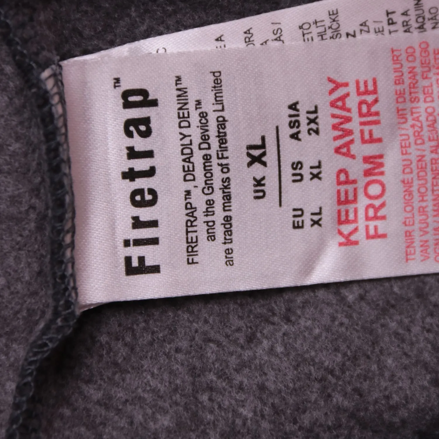 Тёмно-серое худи Firetrap с карманом-кенгуру, размер 54 (XL)